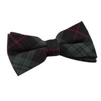 Tartan Black & Green with Red Bow Tie
