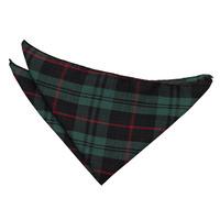 tartan black green with red handkerchief pocket square