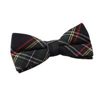 Tartan Black & Green with Thin Stripes Bow Tie