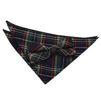 Tartan Black & Green with Thin Stripes Bow Tie 2 pc. Set