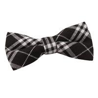 tartan black white bow tie