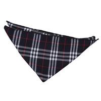 Tartan Navy & White with Red Handkerchief / Pocket Square