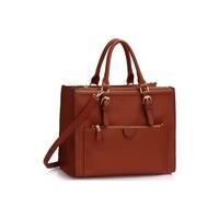 Tan Pocket Tote Bag