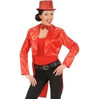 Tailcoat Red Satin Womens Costume Small For Hardy Hollywood Film Fancy Dress