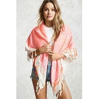 Tassel Geo Pattern Oblong Scarf