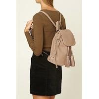 Tasseled Faux Leather Backpack