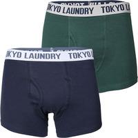 Tasmania Boxer Shorts in Jasper Green / Midnight Blue - Tokyo Laundry