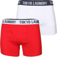 Tasmania Boxer Shorts in Optic White / Tokyo Red - Tokyo Laundry
