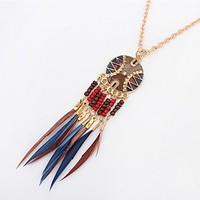 Tassel Multicolor Turkish Necklaces Acrylic Women\'s Bohemian Beach Pendant Chain Necklace Statement Jewelry