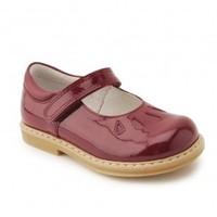 Tamara, Wine Patent Girls Riptape First Walking Shoes