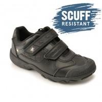 tarantula black leather boys riptape school shoes