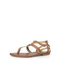 tan leather standard fit toe post sandal tanrust