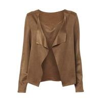 Tan Fringe Back Suedette Jacket
