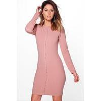 tailored long sleeve dress rose