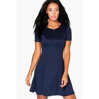 Tailored Skater Dress - navy