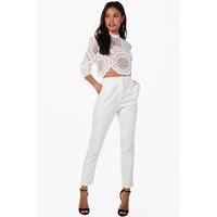 Taylor Crop & Trouser Co-ord Set - ivory