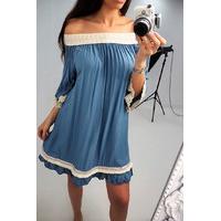 tansy denim crochet sequin hem summer dress