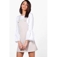 Tailored Pinafore Dress - stone