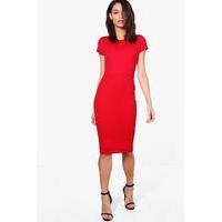 Tailored Bodycon Dress - red