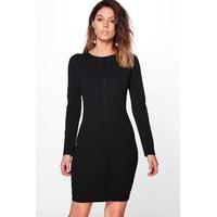 Tailored Long Sleeve Dress - black