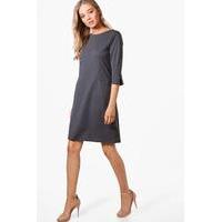 Tailored Dress With Pocket - grey