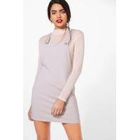 Tailored Pinafore Dress - grey