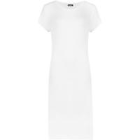 tammie basic short sleeve midi dress white