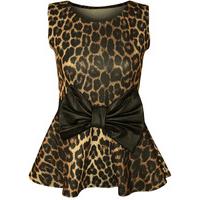 tamsyn leopard bow peplum top leopard