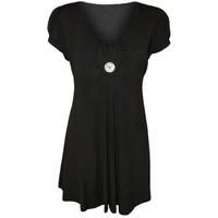 tamika sparkle button detail top black