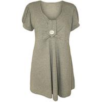 tamika sparkle button detail top grey