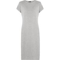 tammie basic short sleeve midi dress light grey