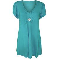 Tamika Sparkle Button Detail Top - Turquoise