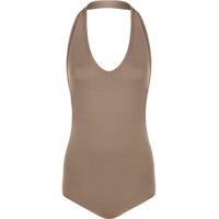 Tamela Halterneck Backless Bodysuit - Mocha