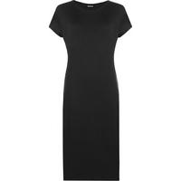 tammie basic short sleeve midi dress black