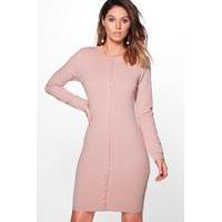 Tailored Long Sleeve Dress - mocha