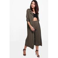 tailored duster jacket khaki