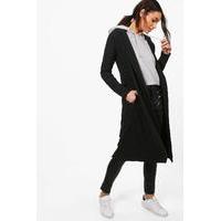 Tailored Woven Belted Duster - black