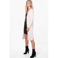 Tasha Collarless Split Side Duster - champagne