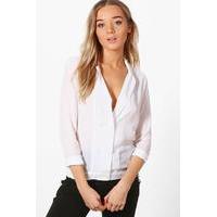 Tailored Shirt Blazer - white