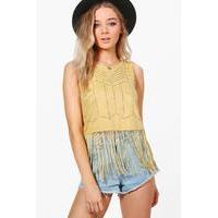 Tassel Suedette Waistcoat - yellow