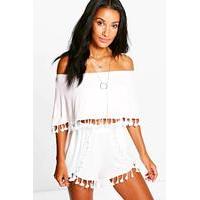 Tassel Crop And Shorts Co-Ord Set - ivory