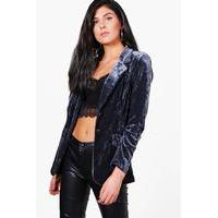 Tailored Velvet Blazer - silver