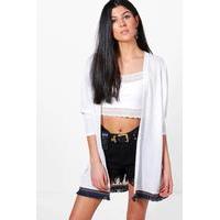 Tassel Trim Kimono - ivory