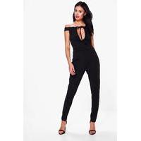 Tailored Cold Shoulder Jumpsuit - black