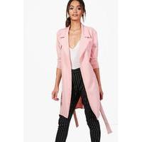 tailored duster coat dusky pink