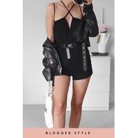 Tabitha Black Cross Front Playsuit