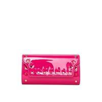 Tallie Fuchsia Pink Studded Patent Clutch Bag