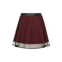 Tartan Two Layer Mesh Skirt - Size: Size 8