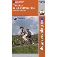 Taunton & Blackdown Hills - OS Explorer Active Map Sheet Number 128