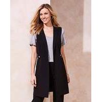 tailored sleeveless buckle detail jacket